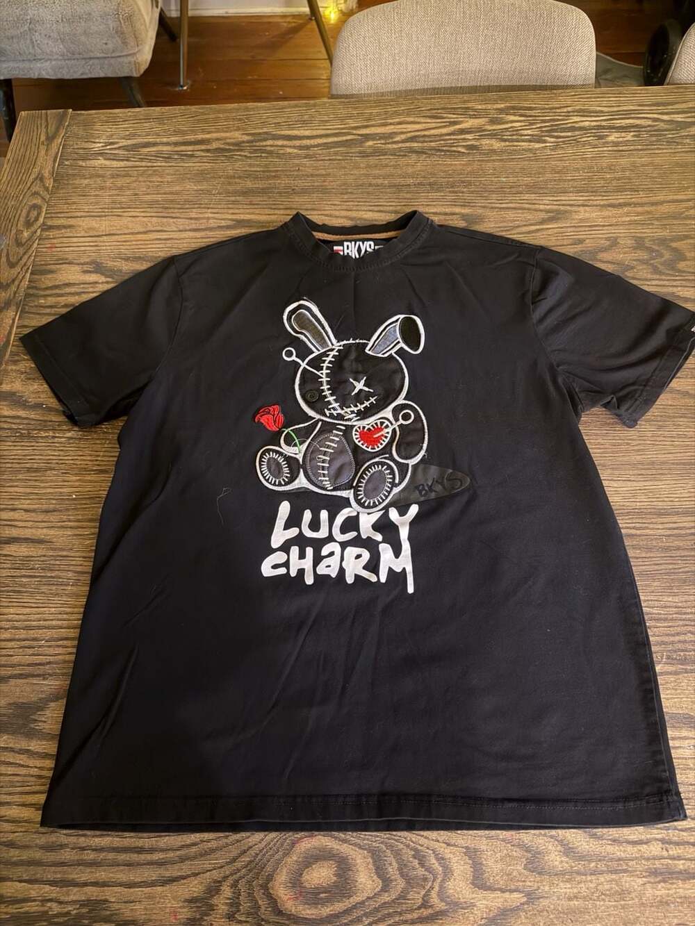 BKYS Men's Lucky Charm Crewneck Black T-Shirt 0062